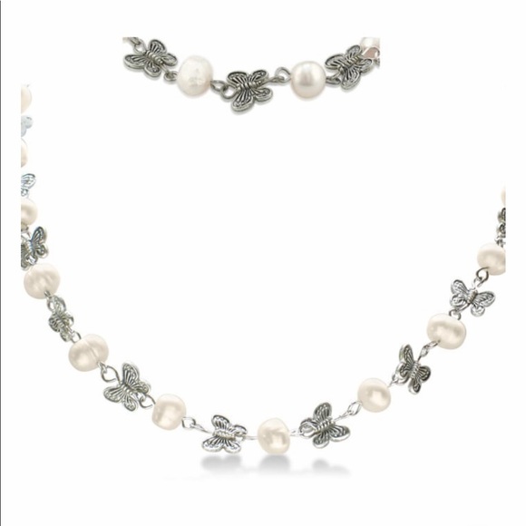 Boscov’s Fine Jewelers Jewelry Butterfly And Pearl Necklace And